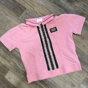 Burberry Kids Pink Short Sleeve Top signature plaid